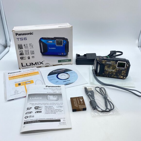 Panasonic Lumix DMC-TS6 Waterproof Digital Camera Camouflage w/ Box Accessories - Picture 1 of 13